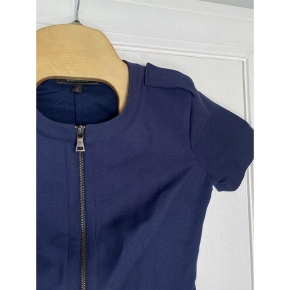 BCBG Maxazria‎ Women’s Short Sleeve Kammy Mini Dress Navy Blue 2 Pockets - Picture 2 of 8